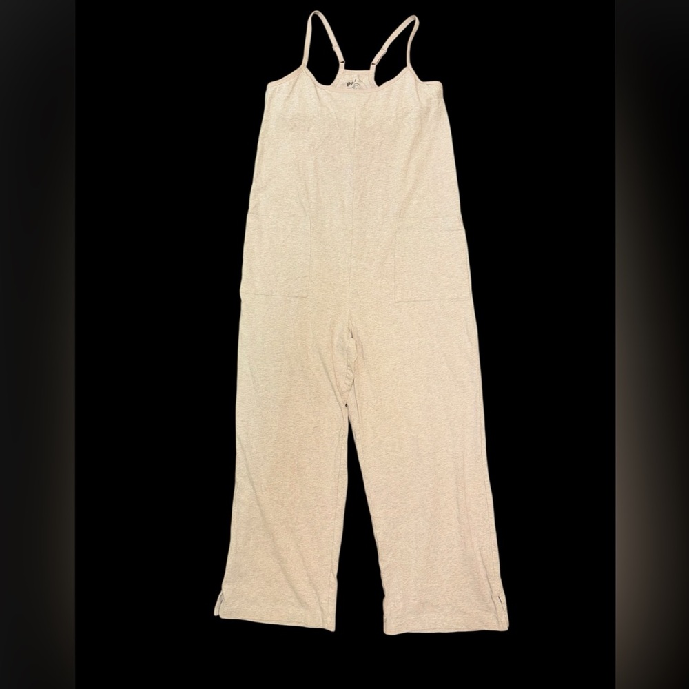 Pact Organic Cotton Size XS Heathered Oat Cool Stretch Lounge Jumpsuit
